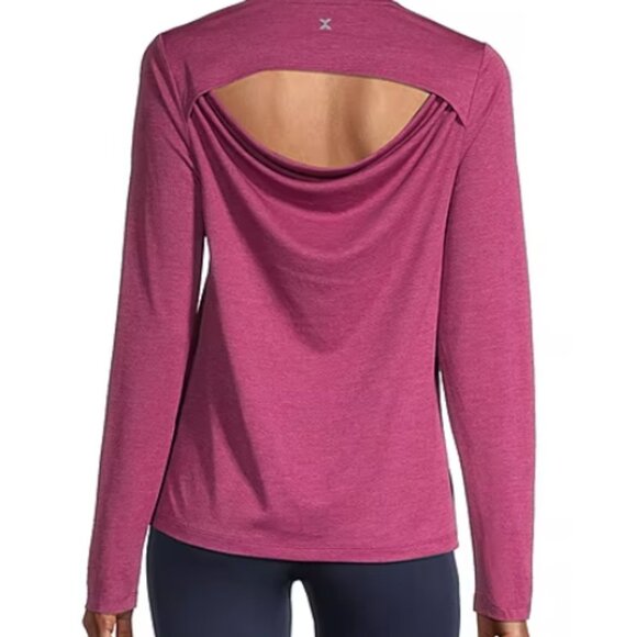 Xersion Womens Crew Neck Long Sleeve T-Shirt XL Brilliant Fuchsia - Picture 1 of 3